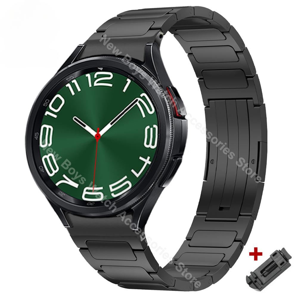 Titanium Business Strap for Samsung Galaxy Watch 4/6Classic 47 43 46 42mm Luxury Band 7 6 5 4 44mm 40 No Gaps Bracelet 5Pro 45mm