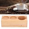 3‑Slots Wooden Coffee Portafilter Holder Tamper Stand Tamping Base for Home Bar Counter Wood Color