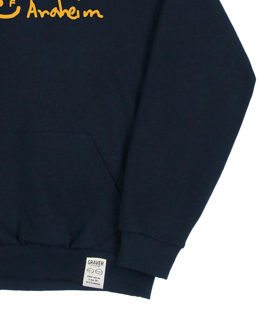 [Unisex] Drawing Logo Drawing Smile Hoodie_Navy