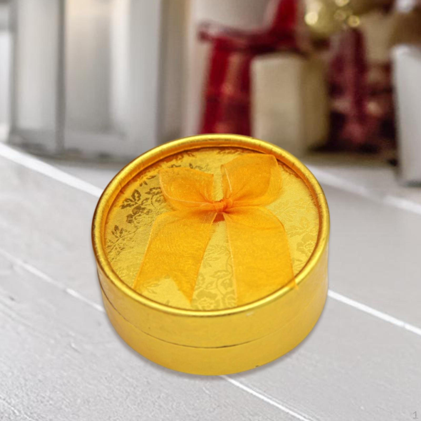 

Подарочная коробка для ювелирных изделий, витрина для хранения обручальных колец, сережек-гвоздиков, обертка для ожерелья золотистый