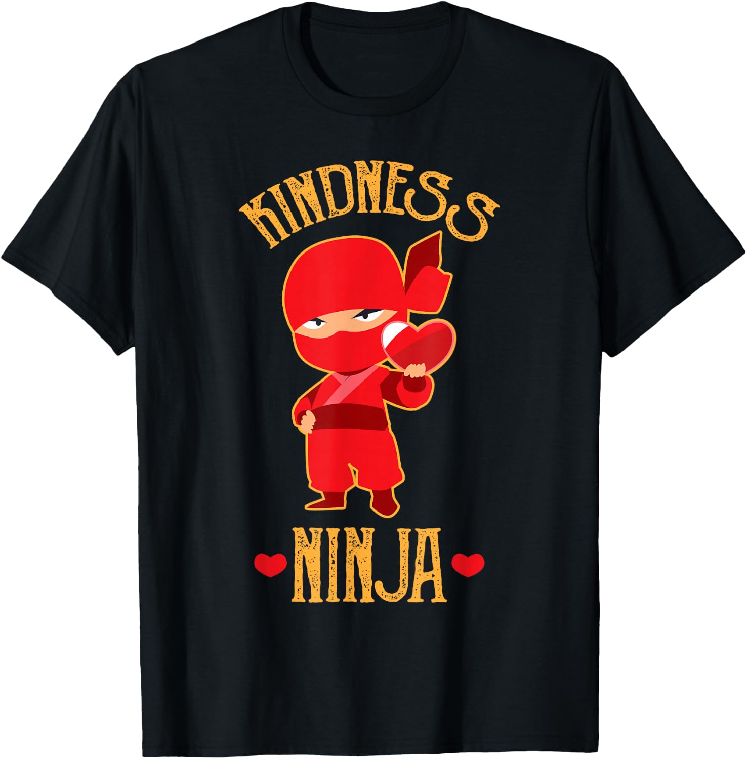 Kindness Ninja Spread Love Red Heart Cool Gift T-Shirt Unisex T-Shirt XL