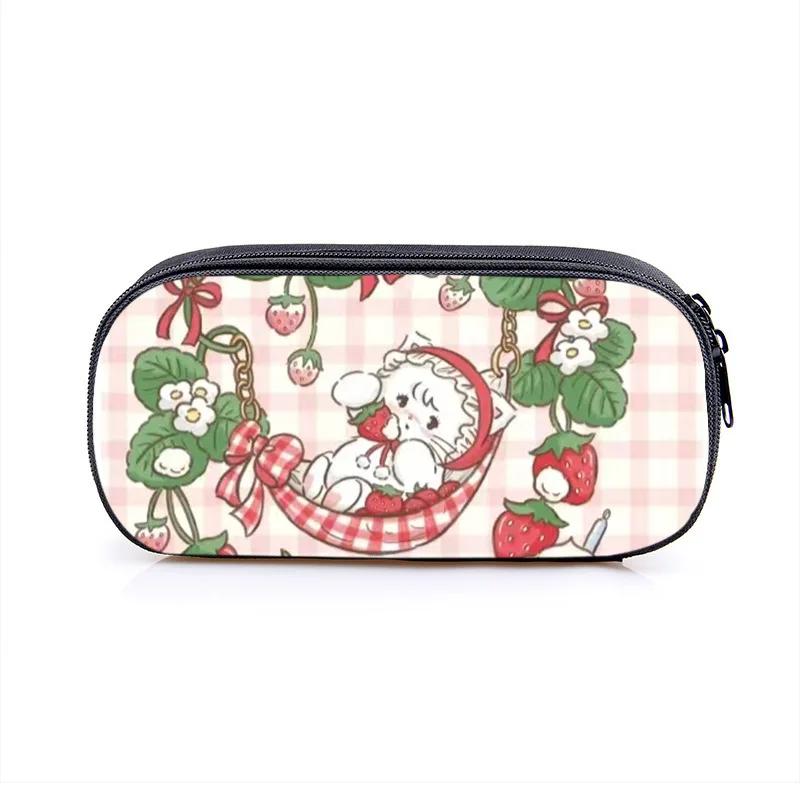 Mikko Pencil Bag Anime Pencil Cases Canvas Kawaii Stationery Box Children's Office Student School Supplies Stationary