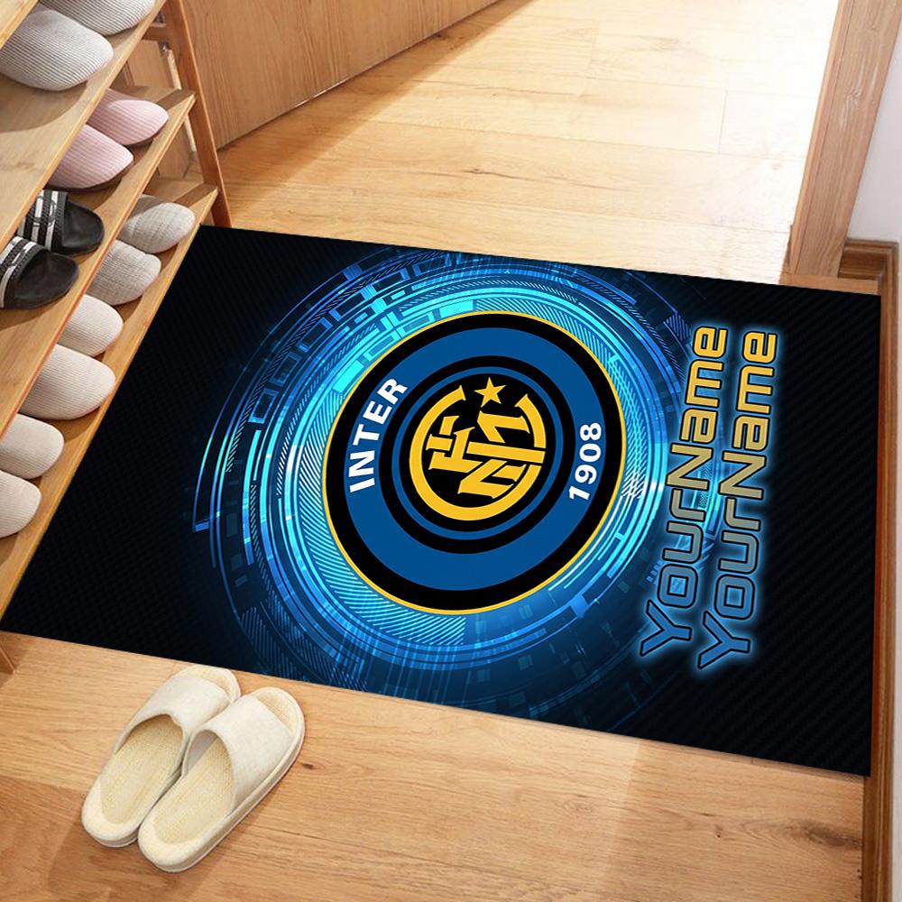Inter Milan Personalized Name Carpet Perfect for Entryway Study room Foyer Hallway Antislip Carpet Anime Office Decor Perfect Gift for Friends & Famil