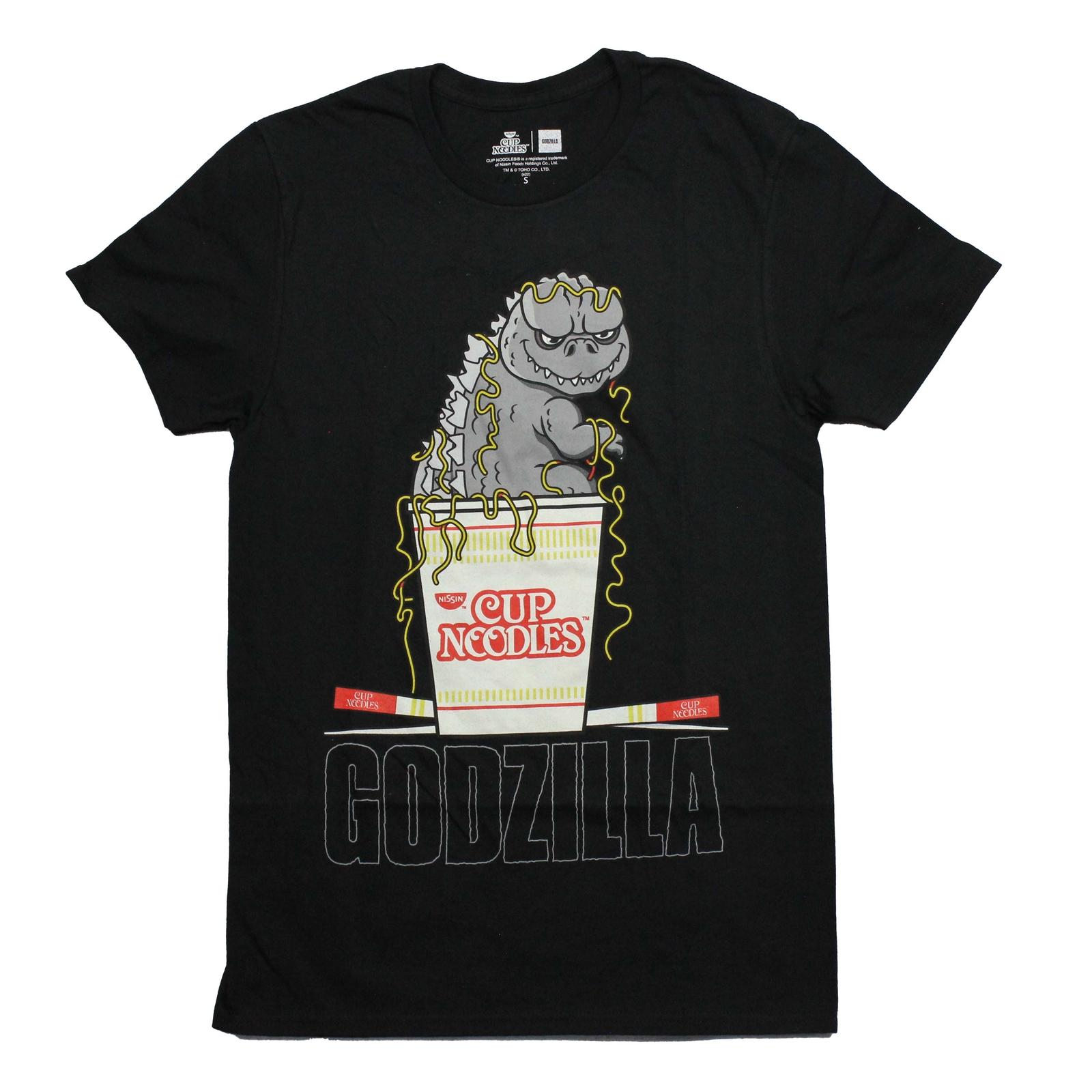 Godzilla New Adult T-Shirt - Sitting in Cup Noodles XXL