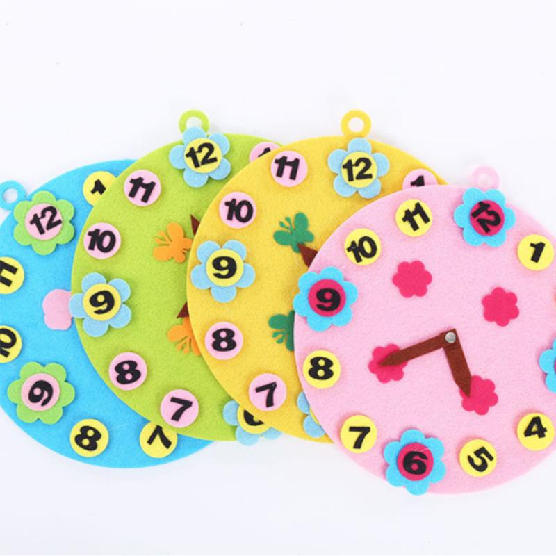 Clock Puzzle Felt Wall Decoration Digital Time Cognition Kindergarten Montessori Early Education Puzzle Material Package TMZ