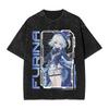 Washed T Shirts Furina Hip Hop Vintage T-Shirts Harajuku Genshin Impact Game Streetwear 100% Cotton Printed Tops Tees Men Women