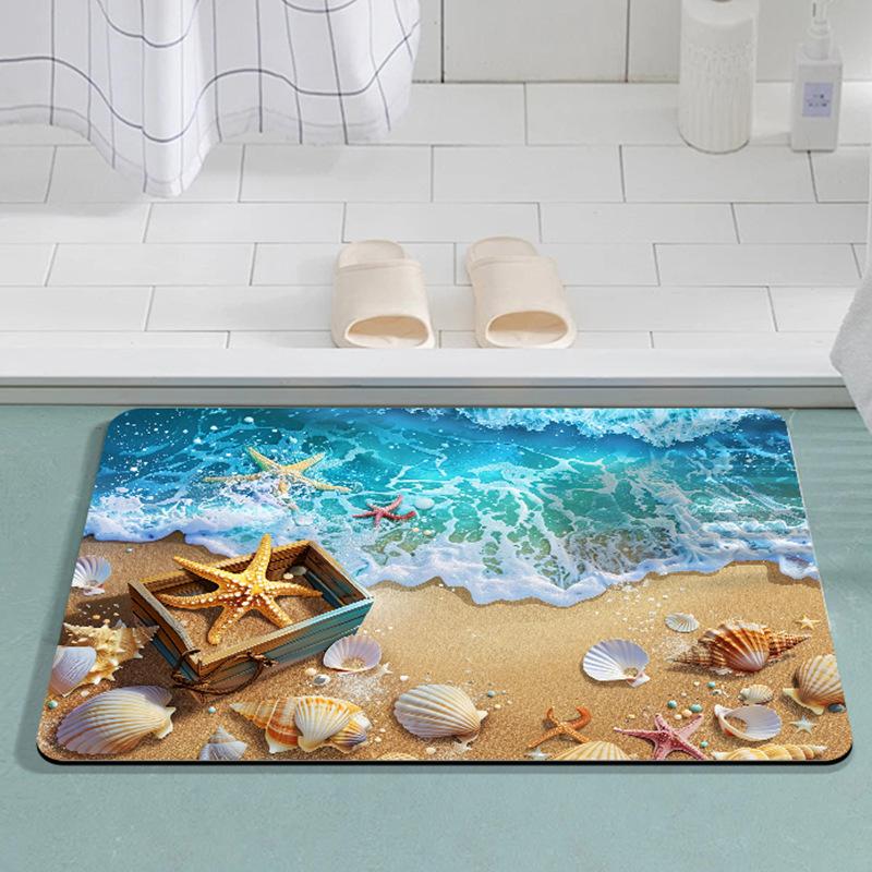 Bathroom Floor Mat Marine Soft Diatom Mud Toilet Non-slip Absorbent Mat Quick Drying Bathroom Carpet