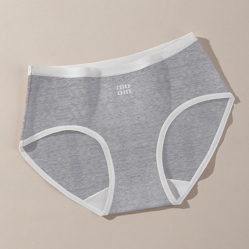 Women's Spring and Autumn Cotton 10A Antibacterial Extended Inner Range Middle Waist Triangle Briefs