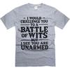 Men's Funny Battle of wits T-Shirt Sarcasm Intellectual tee Shirt Teacher Science Educator Teeshirt