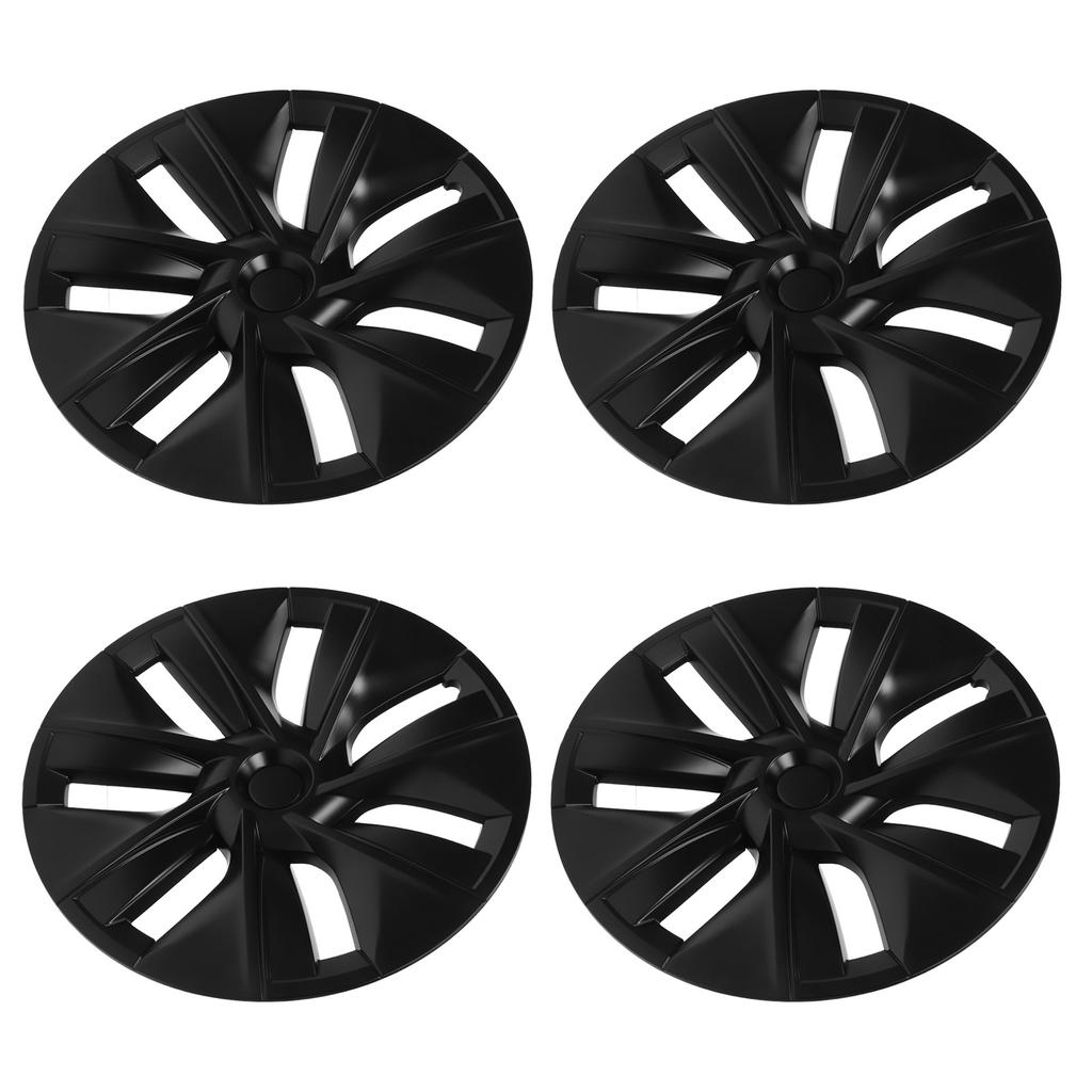 4pcs 19in Wheel Hub Cap Matte Black Sporty Design Replacement for Tesla Model Y 2020?2022