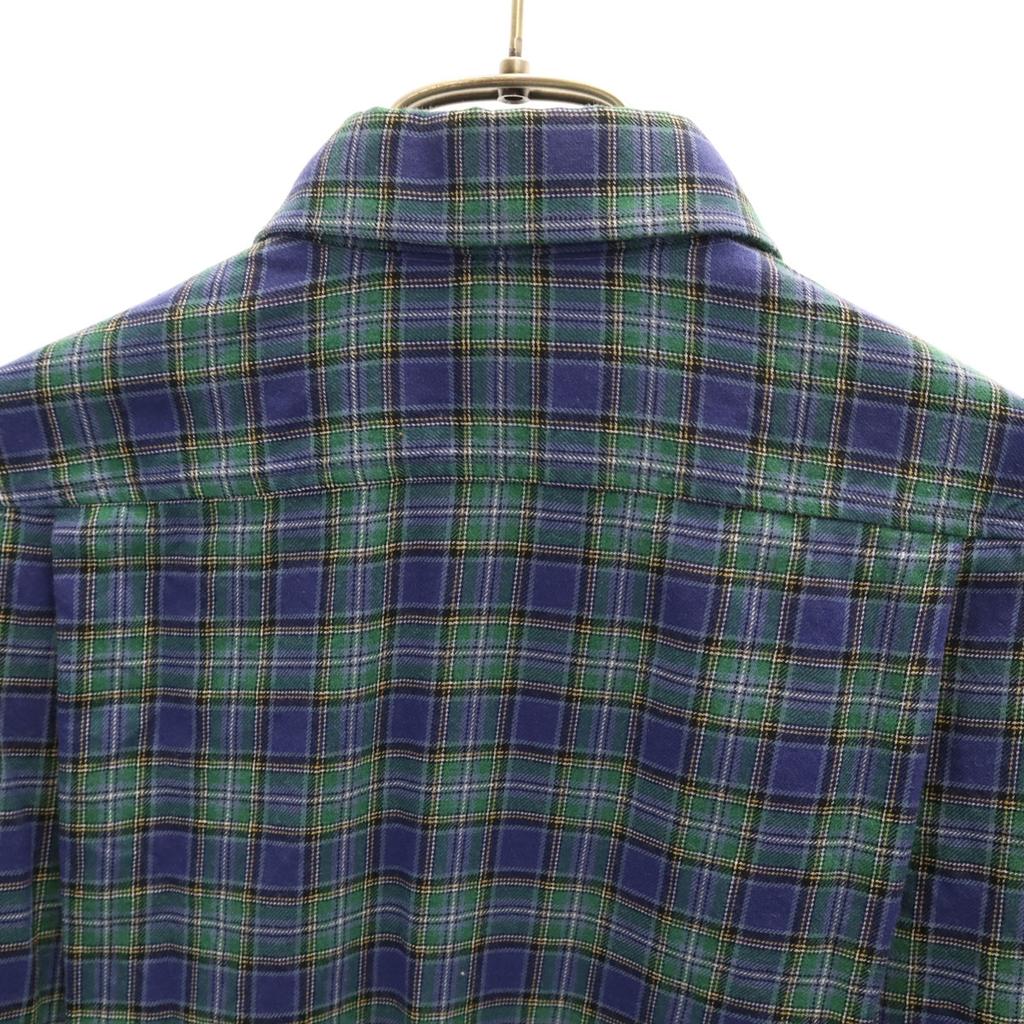 Aquascutum made in Japan Check Pattern Long sleeve shirt green Men's Used