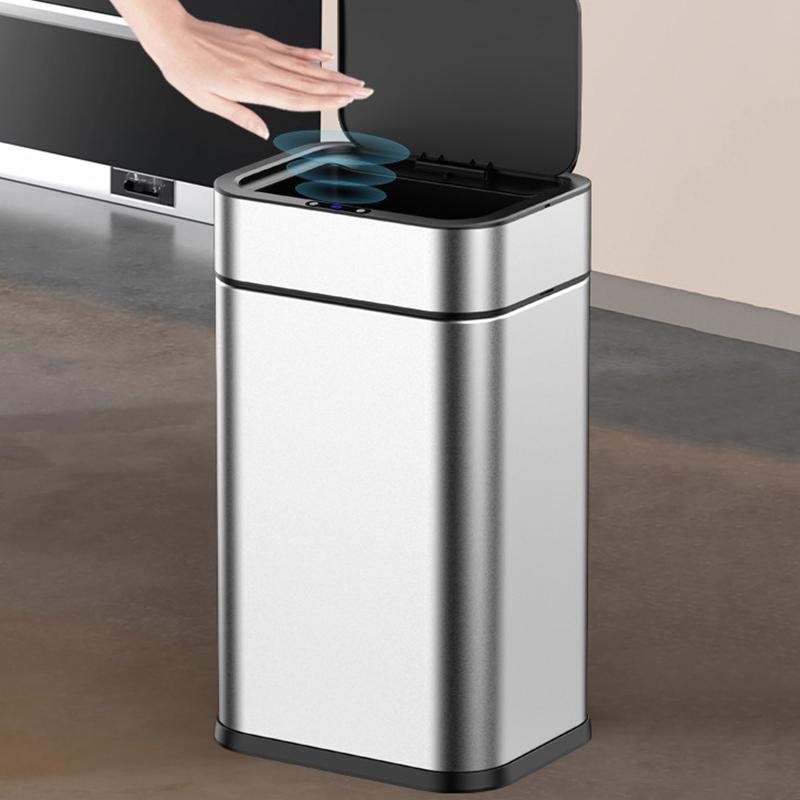 Automatic Sensor Trash Can Large Capacity Smart Trash Cans Stainless Steel Wastebin Toilet Dump with Sensor Bathroom Supplies