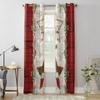Perdele de fereastră cu stele cu cinci colțuri din lemn roșu de Crăciun pentru sufragerie dormitor perdele de bucătărie modernă de lux Draperii din material