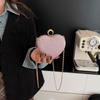 Evening Clutch Bag Women Shiny Handbag Heart Shape Metal Clutches Fashion Chain Shoulder Crossbody Bag Luxury Lady Purse