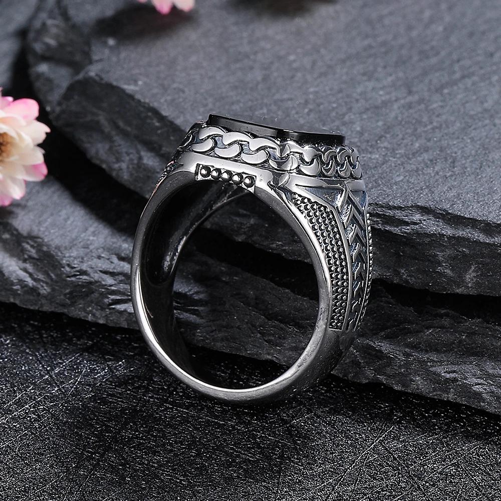 Natural 10*12mm Big Black Agate Stone Vintage Ring For Men Women,Noble Atmospheric Temperament CopperPlated Jewelry Rings Gifts