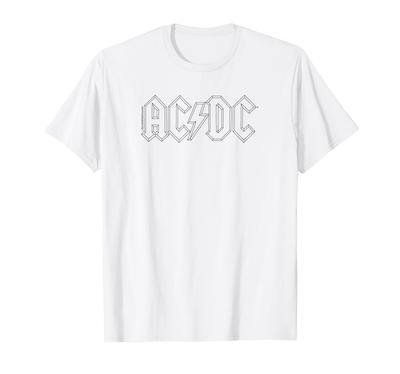 ACDC Schwarzes Umriss-Logo T-Shirt