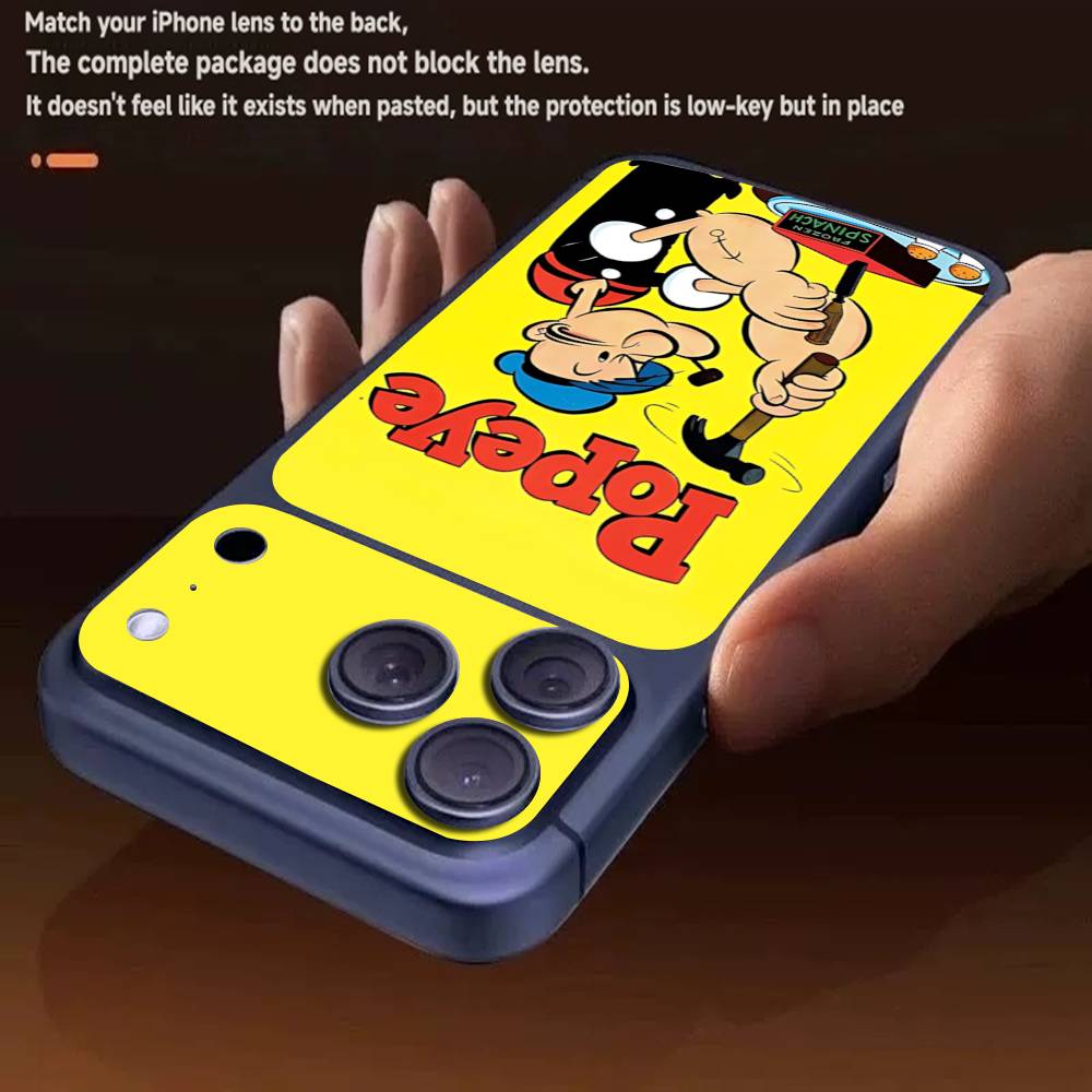 Cartoon Animation P-PopeyeS Retro For IPhone 17 Pro 17 Pro Max Rear Skin Wrap Decal Protective Sticker