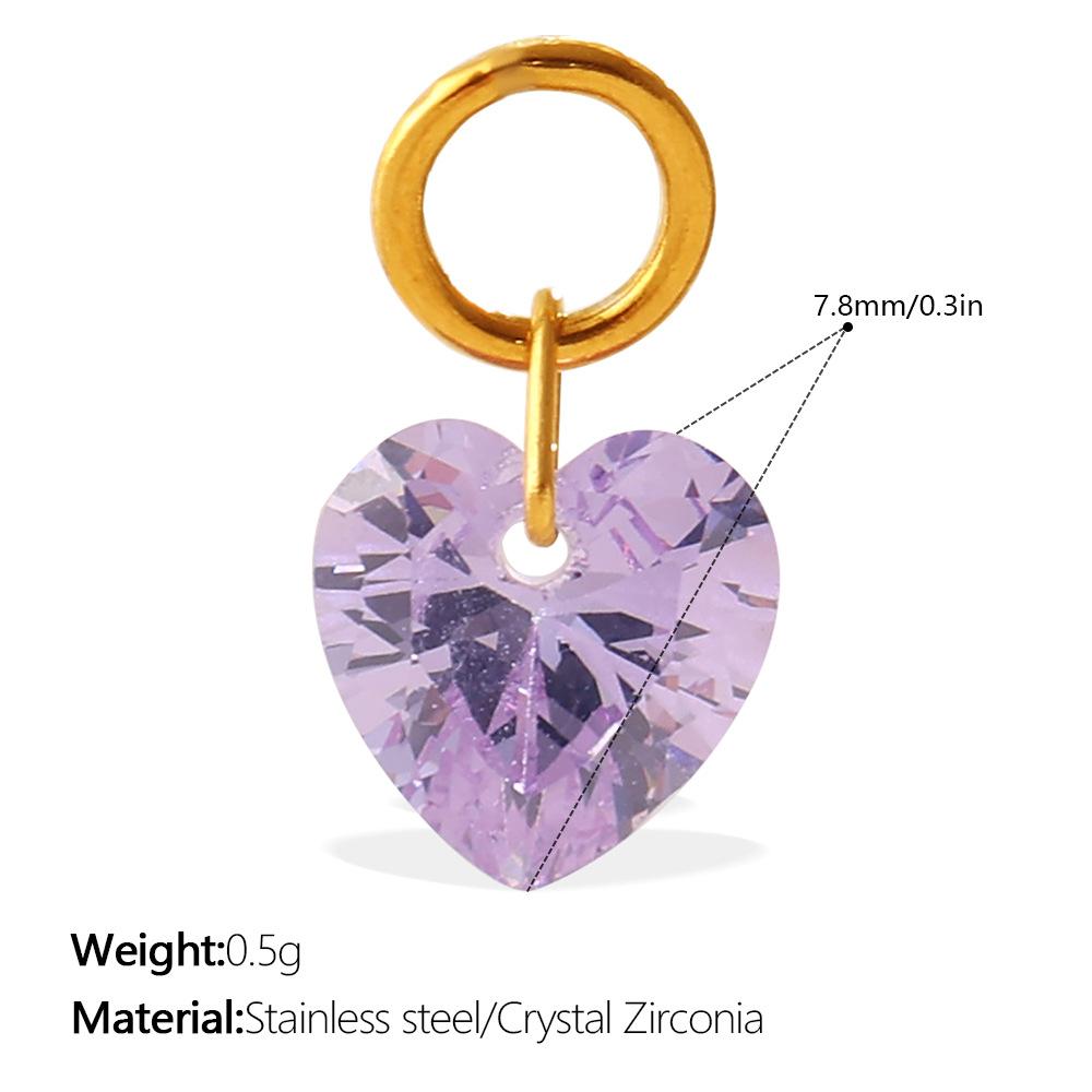 Light Luxury Colorful Heart Zircon Pendant, Colorful DIY Charm for Bracelet, Necklace & Earrings