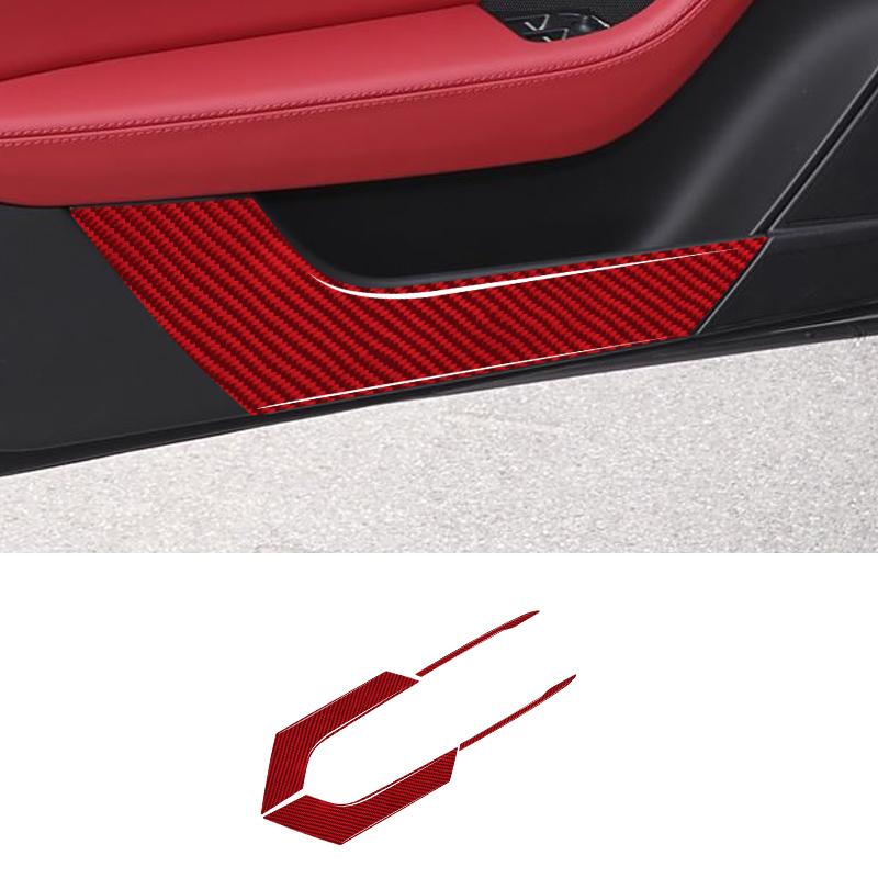 Real Carbon Fiber Car Door Anti-kick Panel Decorative Sticker For Jaguar F-Type 2013-2022 Car Interior Accessories