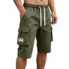Men's Lightweight Cargo Shorts Elastic Waistband Drawstring Closure Loose Fit Straight Leg Multi Pocket Utility Shorts for Outdoor Activities