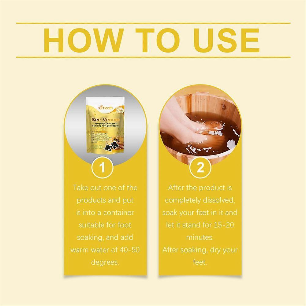 Bee Venom Lymphatic Drainage & Slimming Foot Soak Beads, Detox Foot Bath Beads, Relaxing & Soothing, 10 Count