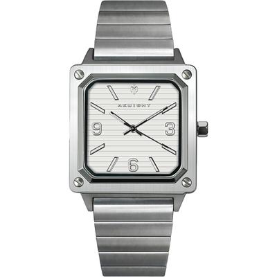 AKNIGHT Armbanduhr, beliebtes Zifferblatt mit Lamellenstruktur, wasserdicht, analog, Quarz, Business-Armbanduhr aus Edelstahl, Tagesgeschenk, großes, gut sichtbares quadratisches Zifferblatt für Herren
