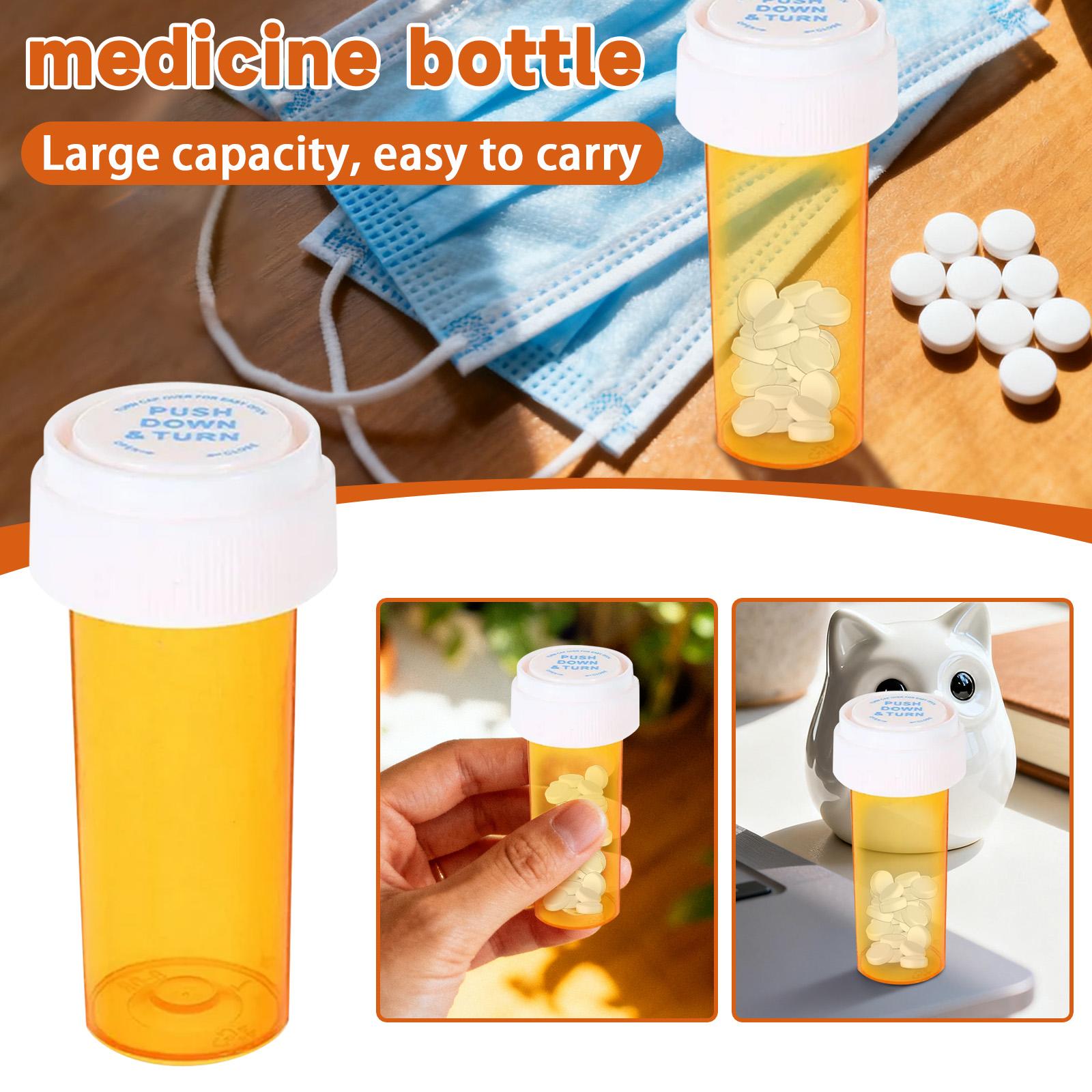 

Empty Plastic Bottle With Double-sided Cap Child-resistant Yet Easy To Open, Pharmaceutical Container One Size