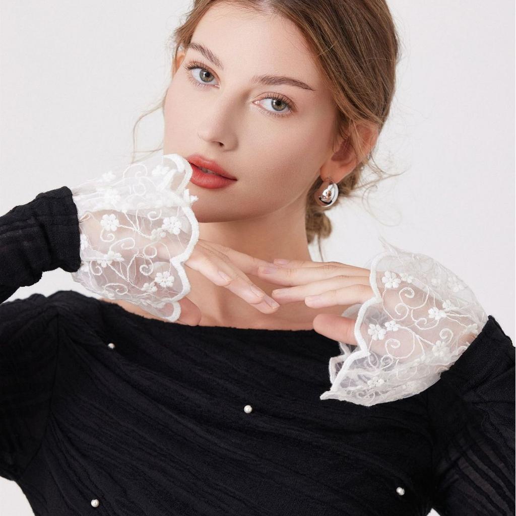 Women's accessories lace hand sleeves temperament small fragrance style decorative sleeves three-dimensional lace high-end cuffs
