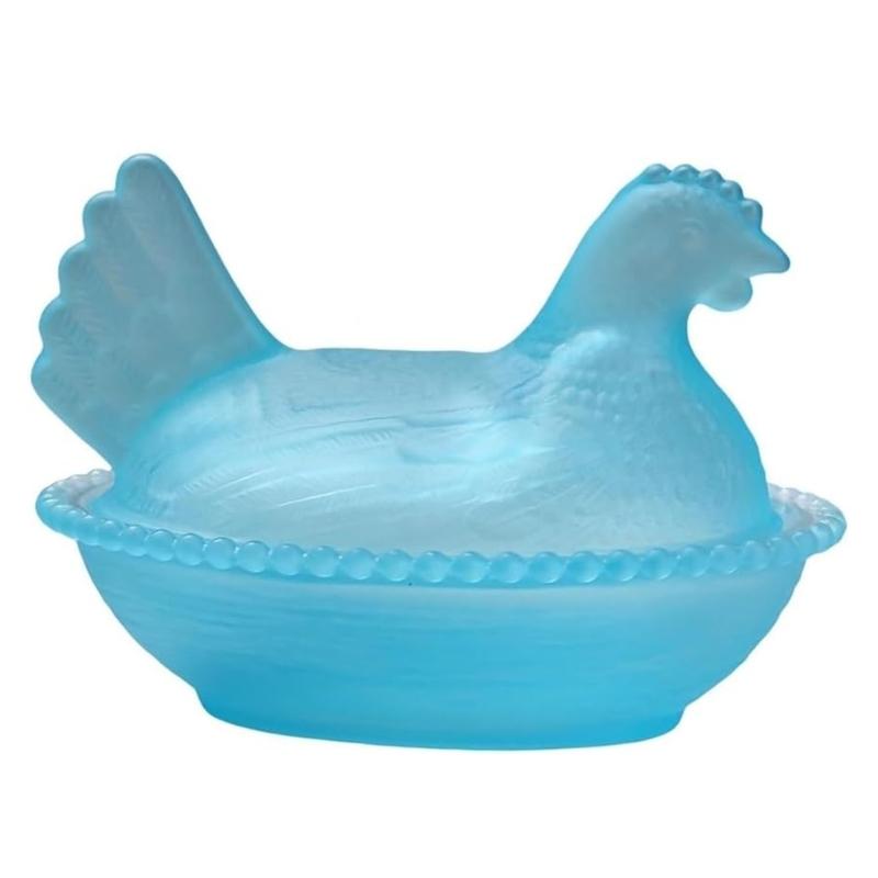 Cute Plastic Clear Hen On Nest Covered Candy Dish Dessert Plate Desktop Easter Christmas Decors Farmhouses Ornament