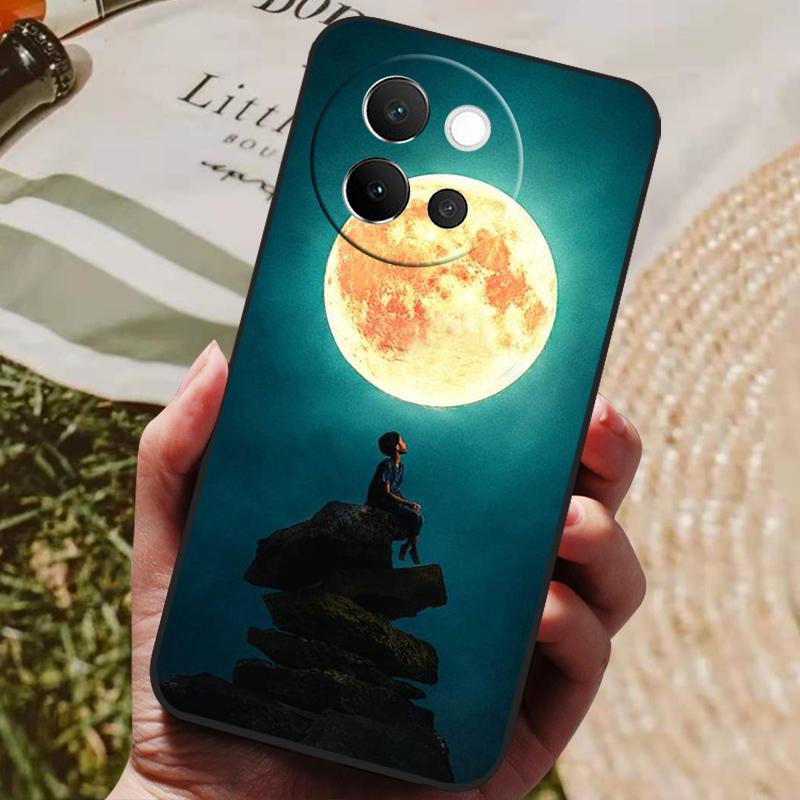 For VIVO V40 Lite 5G Case Soft Silicone Cover Black Bumper TPU For Vivo V40 Lite 5G Phone Cases V40Lite Shockproof Back Covers