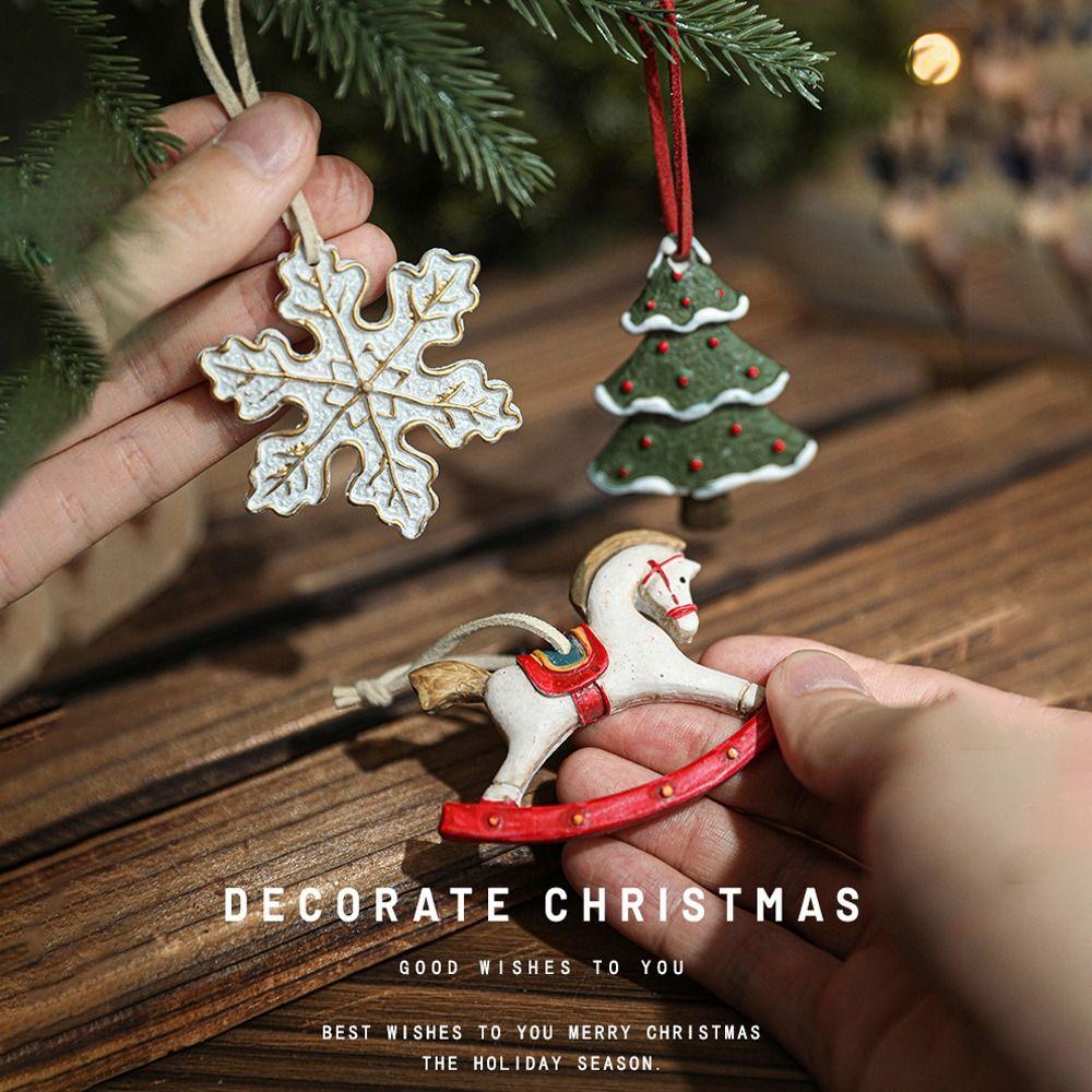 DIY Horse Pendant Ornament Resin Party Decoration Crafts  Merry Christmas Party