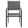 Garden Furniture Set in Aluminium and Textilene Extendable Table 8/12 People 12 Stackable Chairs Grey