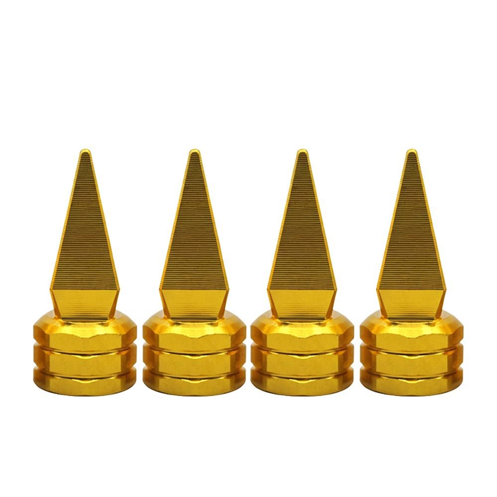 4pcs Universal Car Modification Sharp Pointed Valve Aluminium Alloy Modified Screw On Valve Cap