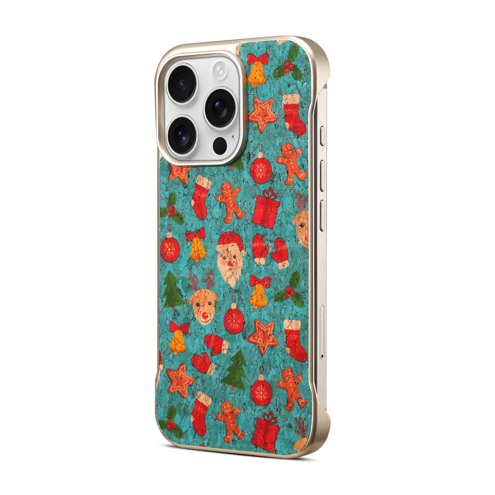 Denior Cork Print Magnetic Phone Case for iPhone 16 Pro/13/14, Magsafe Wireless Charging Compatible 15Pro