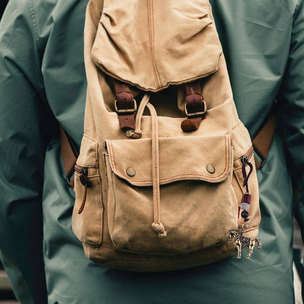 Feng Shui Horse Lucky Bag Pendant Wealth Weaving Key Chains Chinese Zodiac Key Ring  Women Men