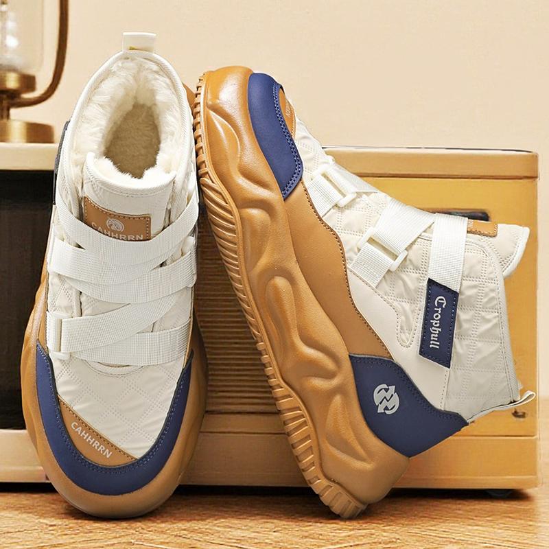 2026 Men's Fashion Outdoor Vacation Casual Shoes Warm Snow Boots Plush Warm Comfortable Anti Slip Thick Sole Cotton Shoes