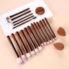 Dual-Ended Long Handle Eye Brush: Spiral Mascara, Angled Eyebrow Brush, Small Comb, Powder, and Eyeliner Functions