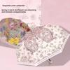 UV Resistant and Rain Resistant Dual-purpose Sunshade Umbrella, Compact and Portable Chinese Oil Painting Sun Umbrella
