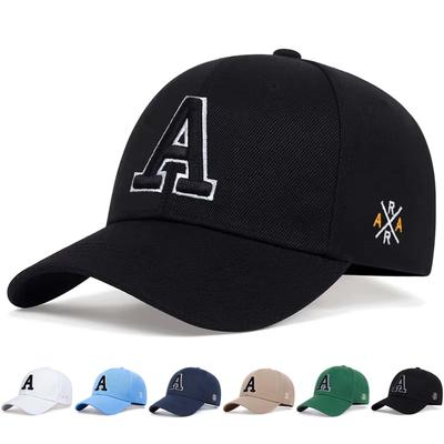 Unisex  A Letter Embroidery Baseball Cap Spring and Autumn Snapback Hat Adjustable Casual Cap Sunscreen Hat