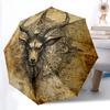 0106 Vintage Sheep Head  pattern, automatic folding umbrella, portable and foldable design, 8 ribs, a Christmas or birthday gift.
