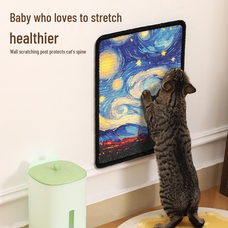 Kuangjiejian Wall-Mounted Hemp Cat Scratching Post - Durable, Scratch-Resistant, and Versatile Cat Toy