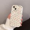 Red Love Heart Phone Case for Apple 12-16 Pro Max, Cream Shell, Cross-Border European and American Design