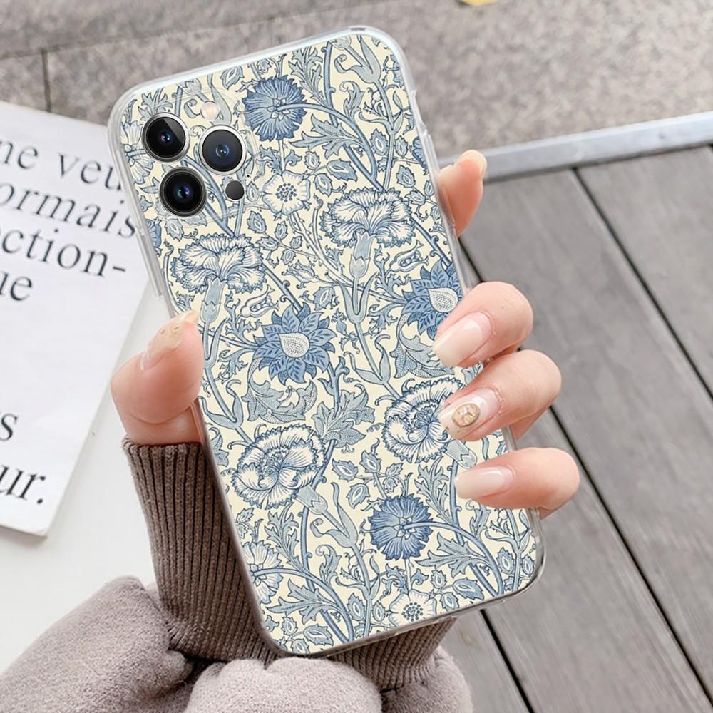 

Retro Morris Floral Print Phone Case for iPhone 17 16 15 14 13 12 11 Series Pro Max Plus Double Layer Protection iphone 13