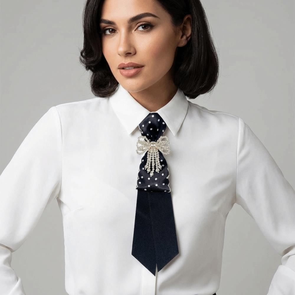 Choker Long Necktie Black Shirt Tie Retro Bow Tie  Women