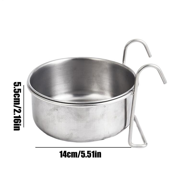 Bird Bowls For Cage Compact Birds Food Cups Spill Proof Sturdy Suspending Stainless Steel Water Bowl For Cockatiel Parakeet