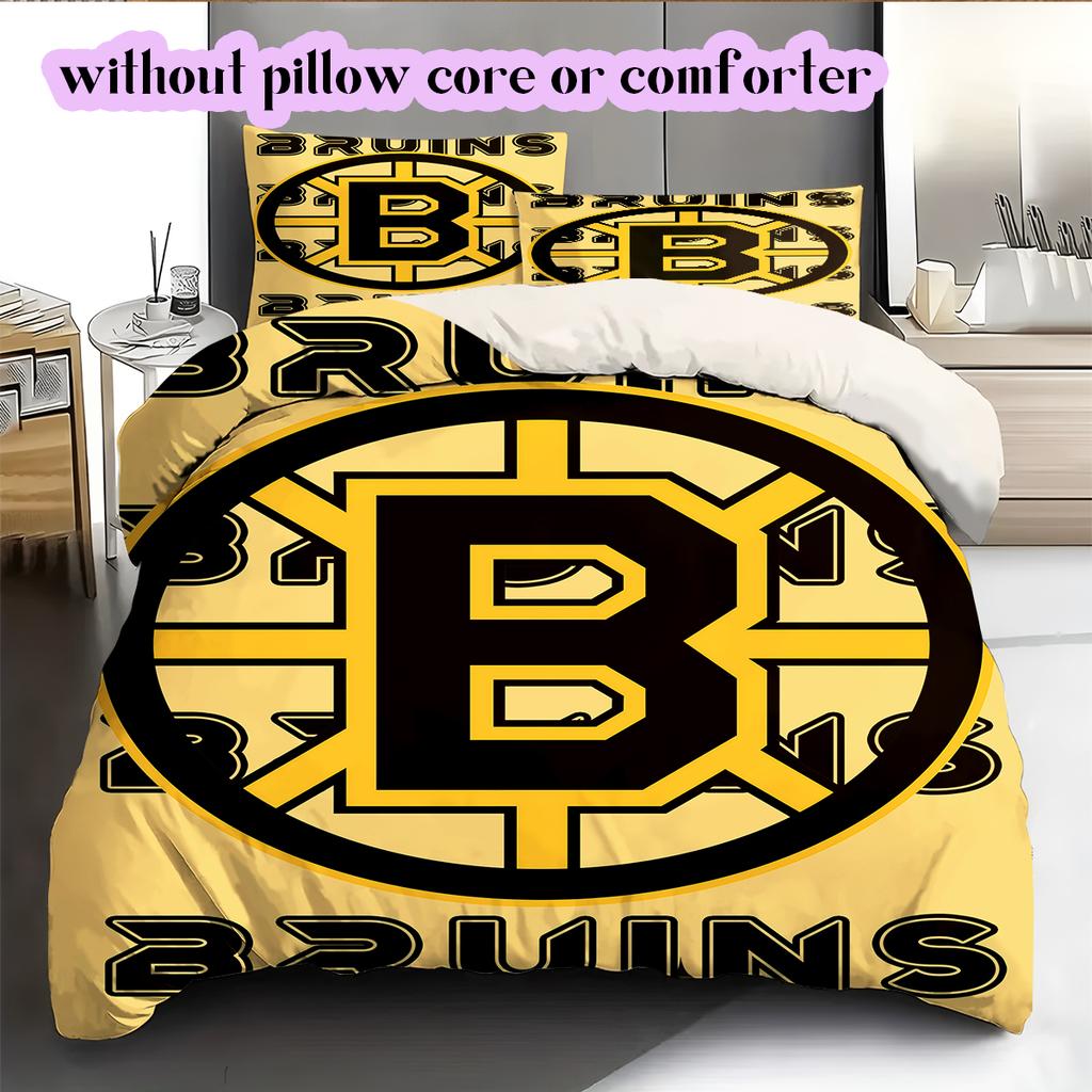 Hokejový logo vzor Povlečení Přikrývka Sada Povlak na přikrývku Povlak na polštář Domácí dekorace Dárek k narozeninám (1* povlak na přikrývku + 2* povlak na polštář, bez výplně)