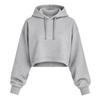 Sweat Crop Oversize à Capuche Femme Gris Chiné – 290 g/m² - Gris