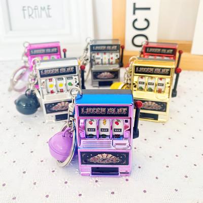 Fun Birthday Keychain Gift Kids Educational Toys Coin-Operated Game Slot Machine 1pc Lucky Jackpot Mini Fruit Slot Machine