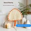 Handmade Woven Palm Leaf Baby Fan: Summer Cooling & Mosquito Repellent Peach Heart Straw Design.