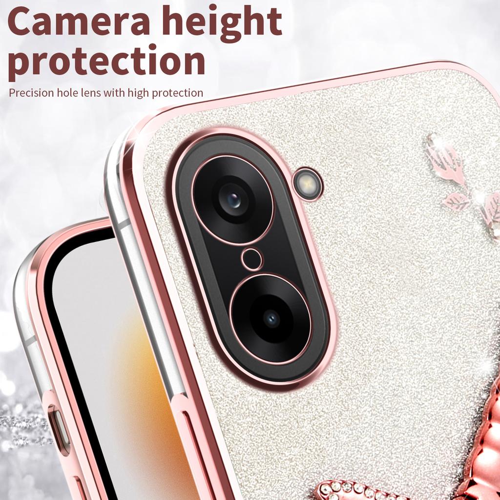 For OnePlus Ace 5 Racing 5G/Nord CE5 5G Case Dragonfly Kickstand TPU Flowers Glitter Phone Cover